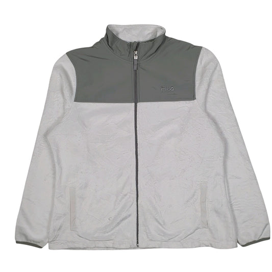 Womens White Fila  Full Zip Jumper