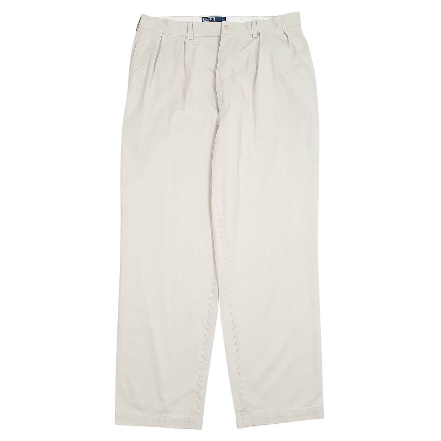 Mens Cream Polo Ralph Lauren Andrew Pant Pleated Chino Trousers