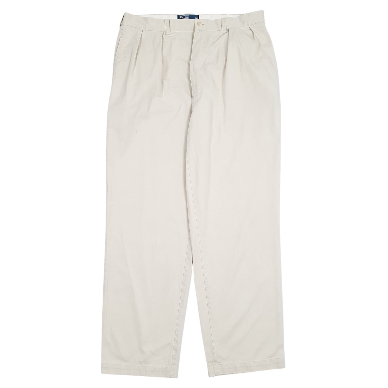 Mens Cream Polo Ralph Lauren Andrew Pant Pleated Chino Trousers