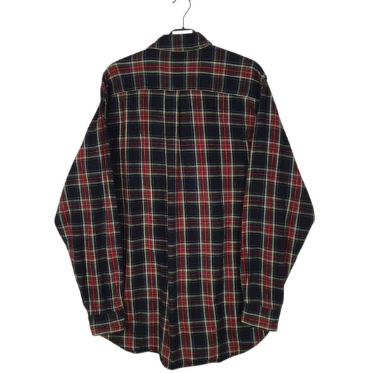 Mens Navy L.L.Bean Scotch Plaid Flannel Tall  Shirt