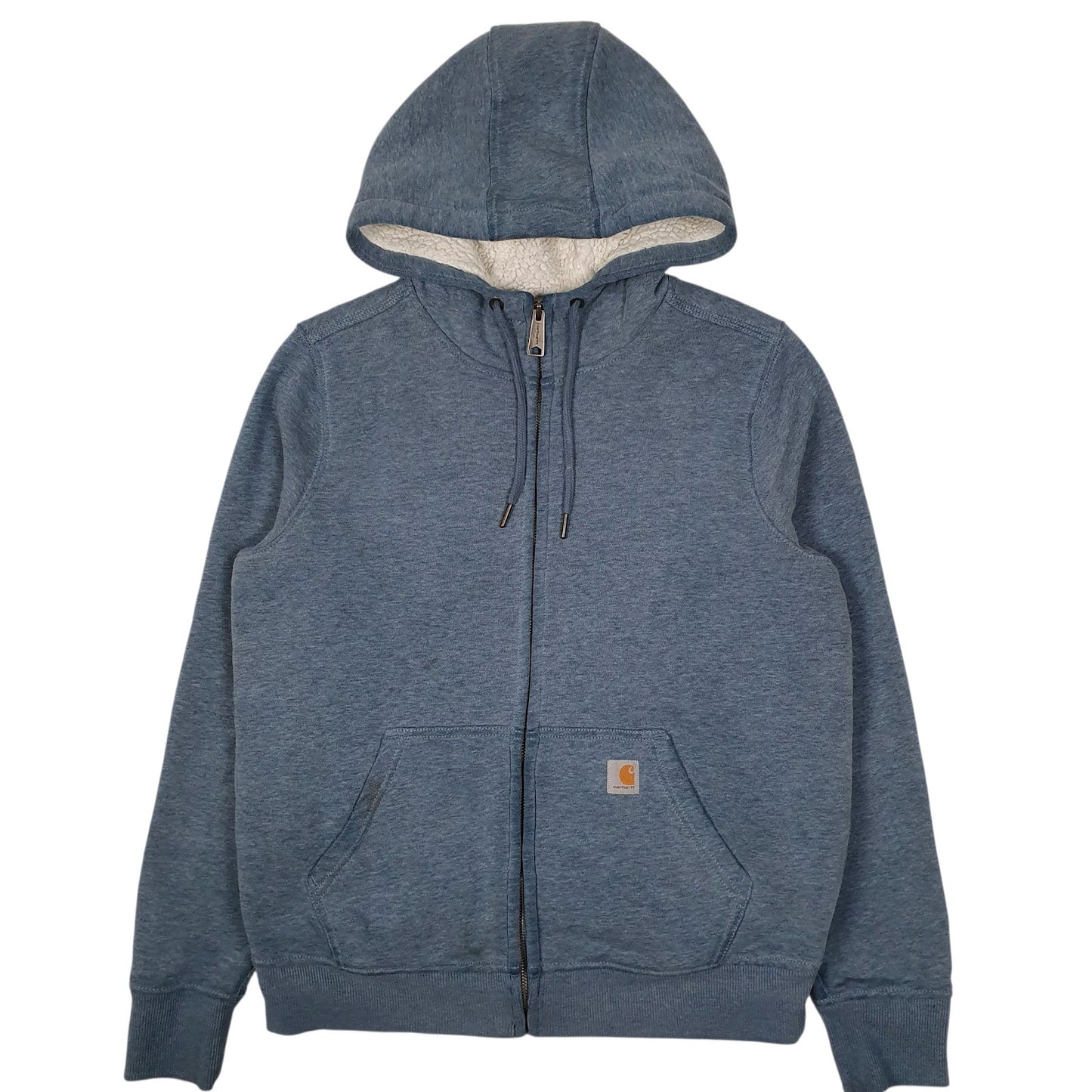 Womens Blue Carhartt Hoodie Sherpa Lined Full Zip Jumper