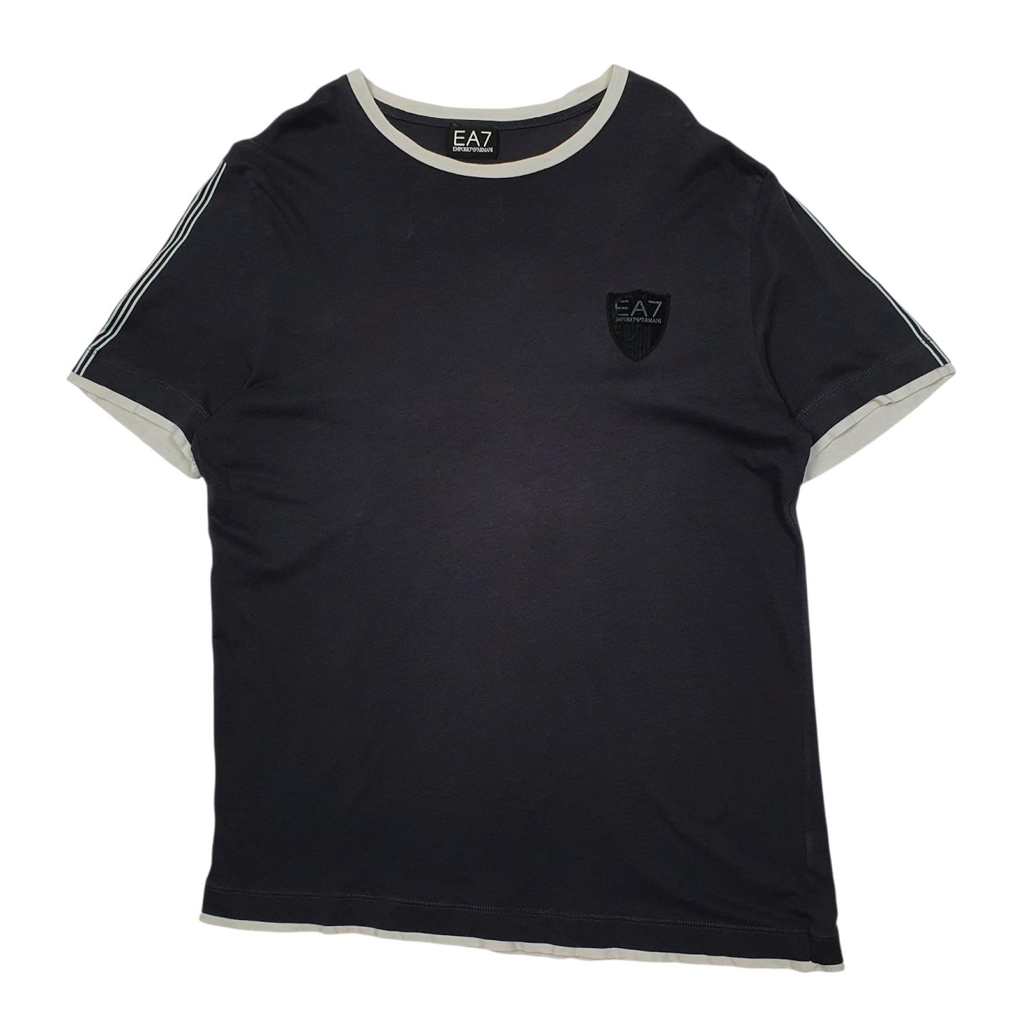 Mens Grey Emporio Armani Football Jersey Short Sleeve T Shirt