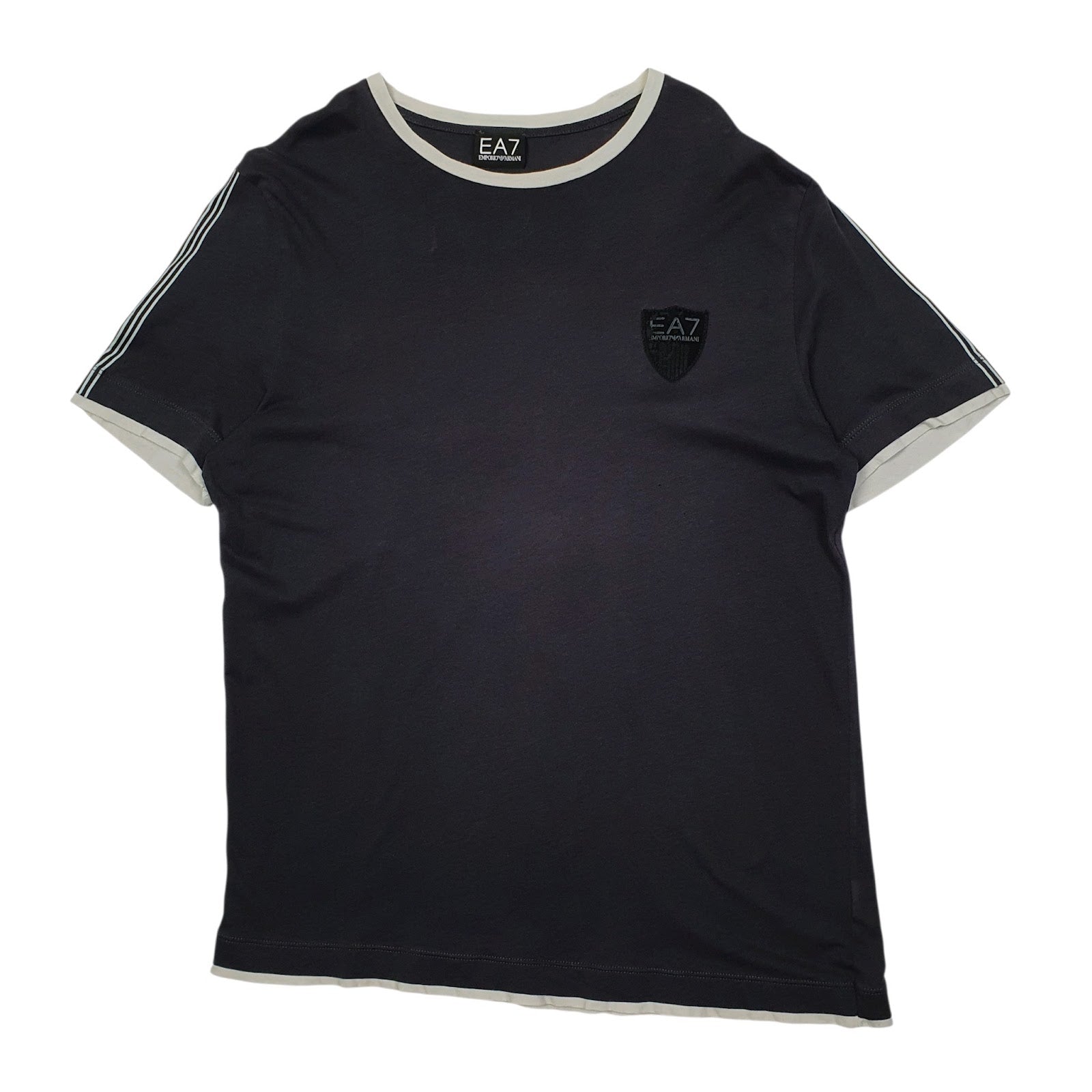 Mens Grey Emporio Armani Football Jersey Short Sleeve T Shirt