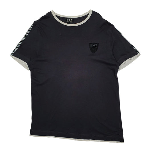 Mens Grey Emporio Armani Football Jersey Short Sleeve T Shirt
