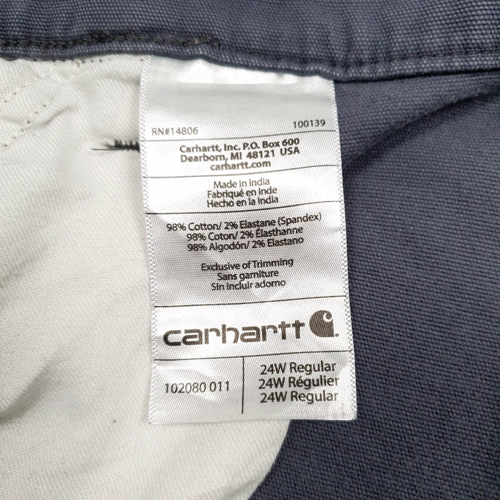 Mens Grey Carhartt   Trousers