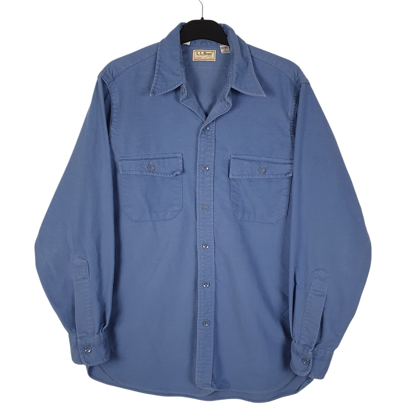 Mens Blue L.L.Bean Vintage 90s Made In USA Long Sleeve Shirt