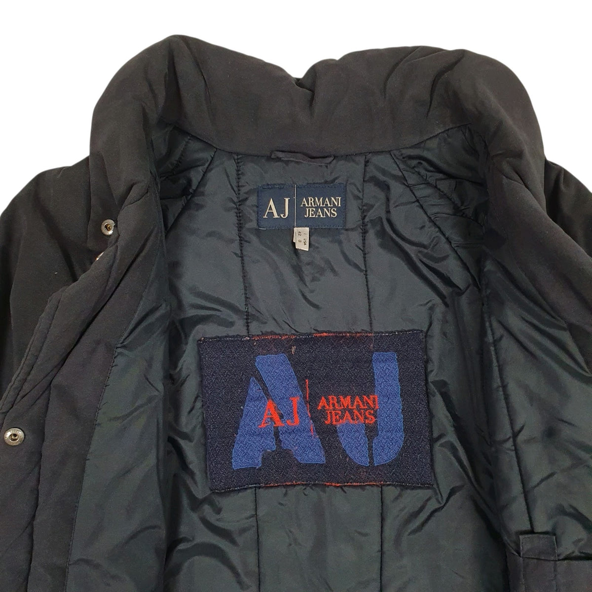 Womens Navy Armani Jeans Trench Longline  Coat