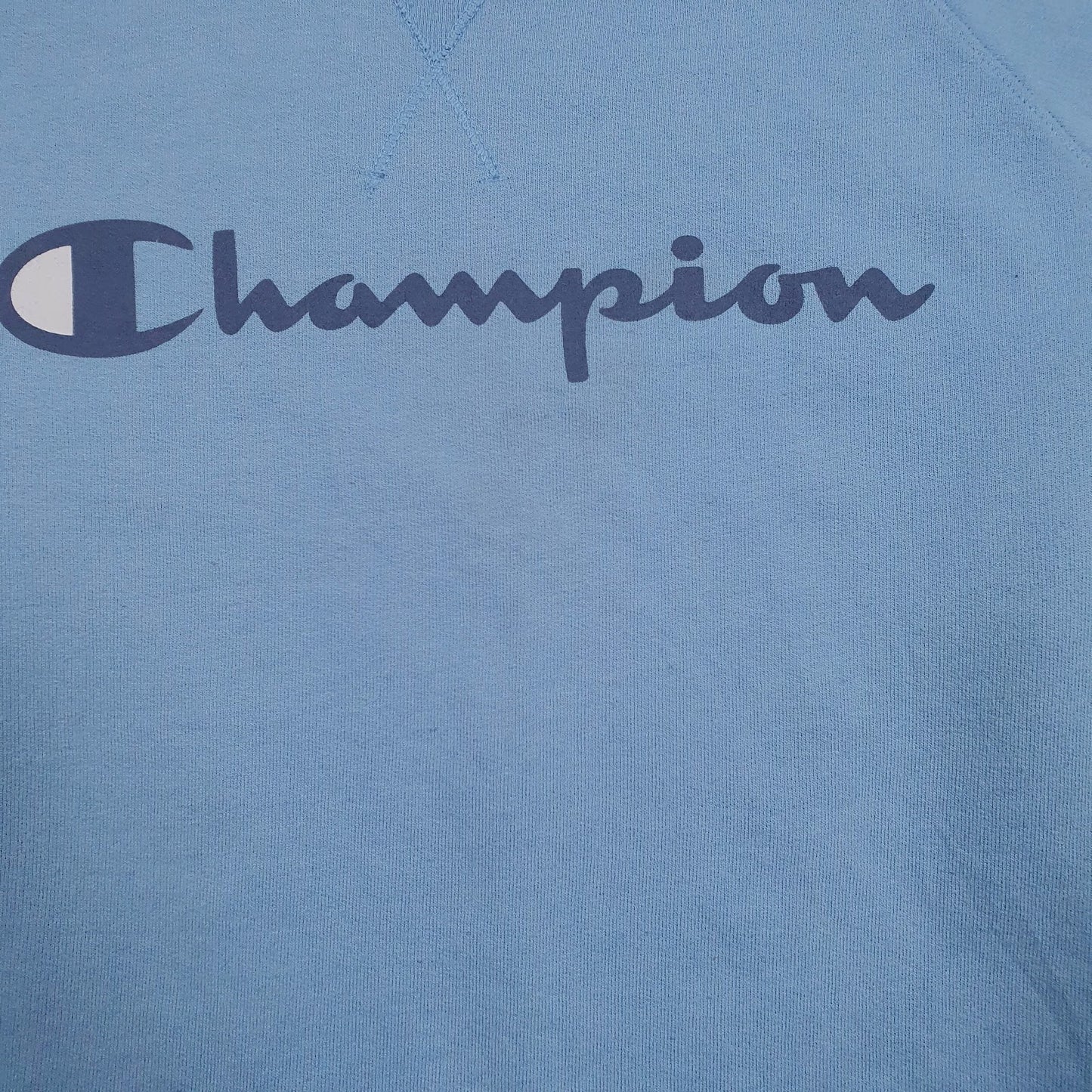 Womens Blue Champion Spellout Crewneck Jumper