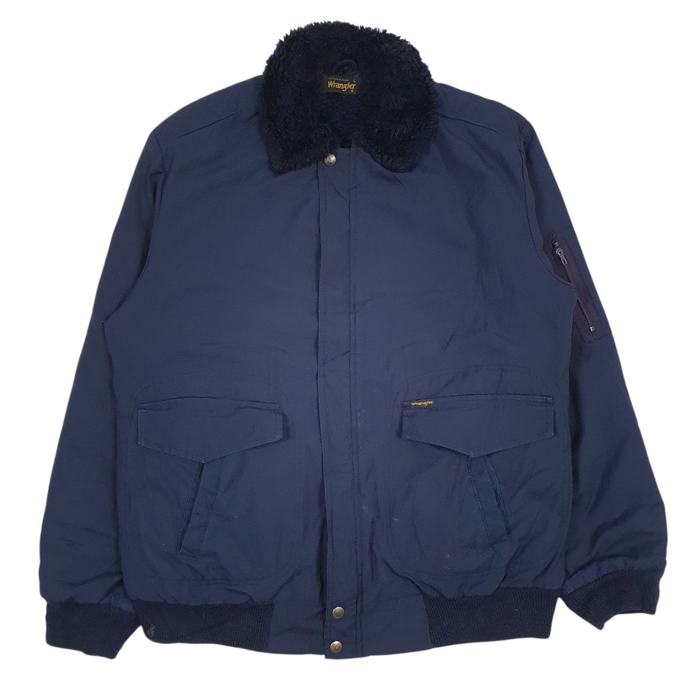 Mens Navy Wrangler Racing Team Sherpa Lined  Coat