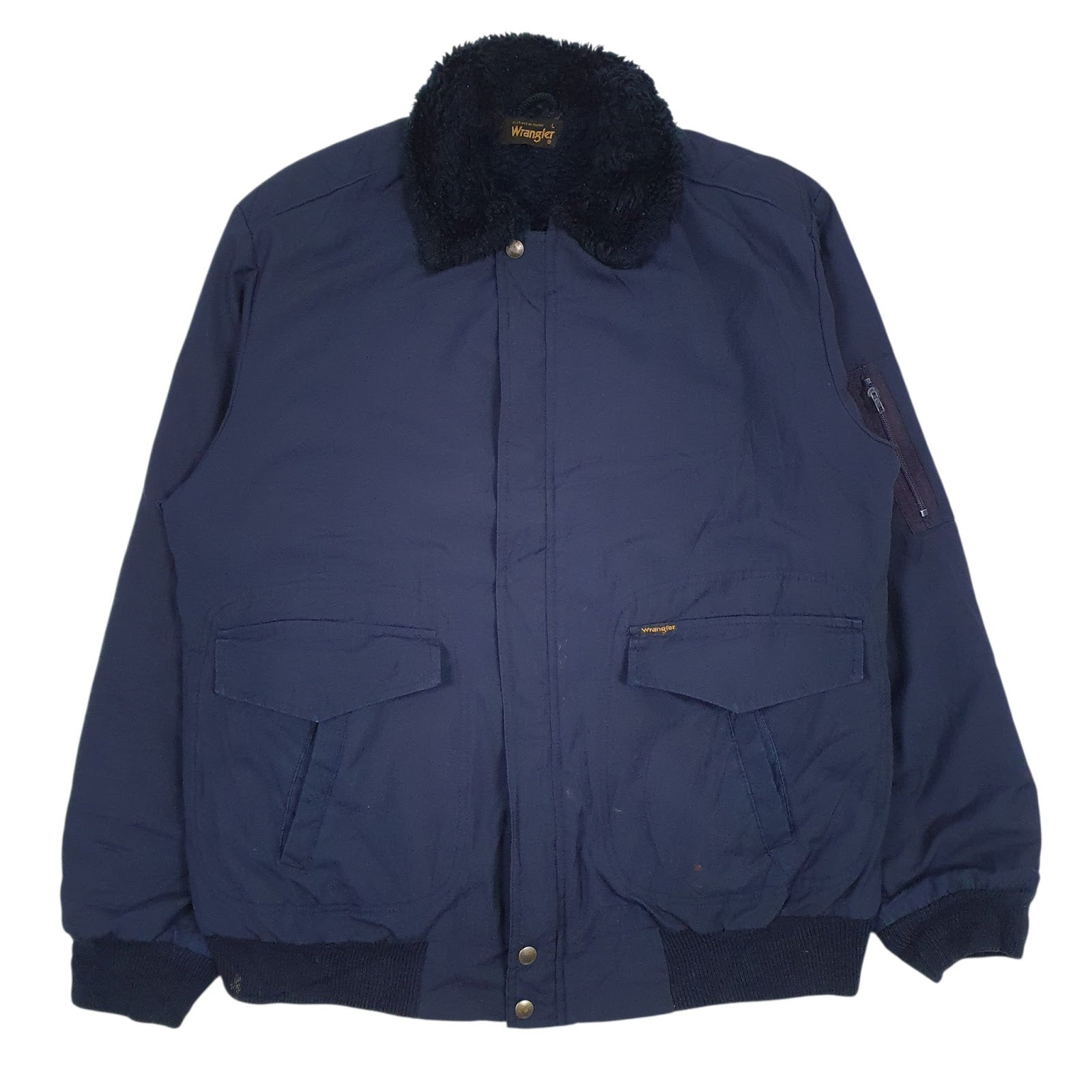 Mens Navy Wrangler Racing Team Sherpa Lined  Coat
