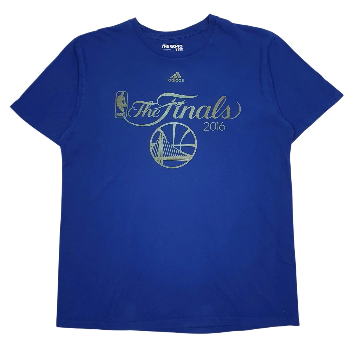 Mens Blue Adidas NBA Golden State Warriors Short Sleeve T Shirt
