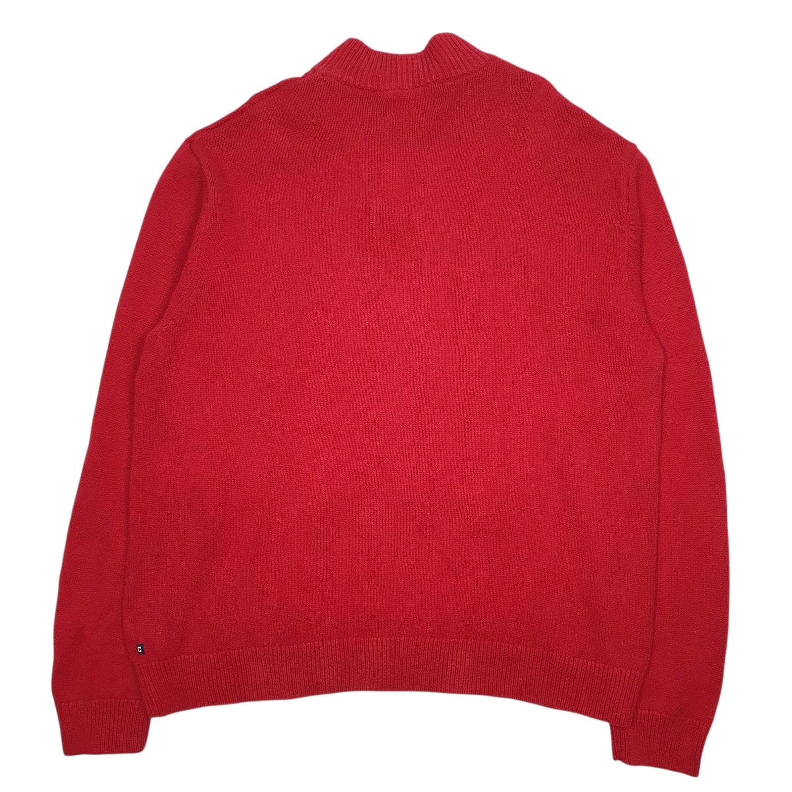 Mens Red Chaps Knit Quarter Zip Jumper