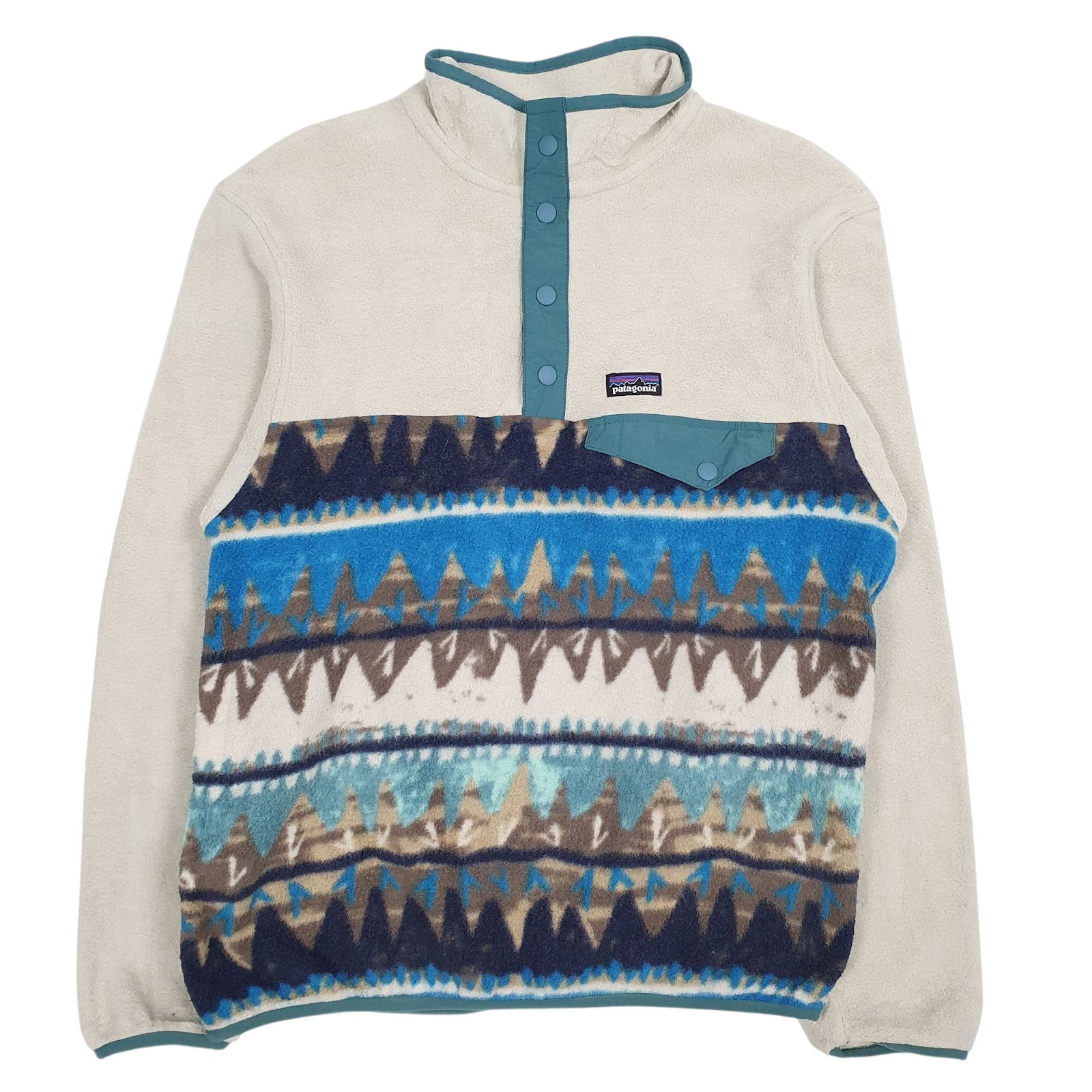 Womens Cream Patagonia Synchilla Snap-T Quarter Zip Jumper