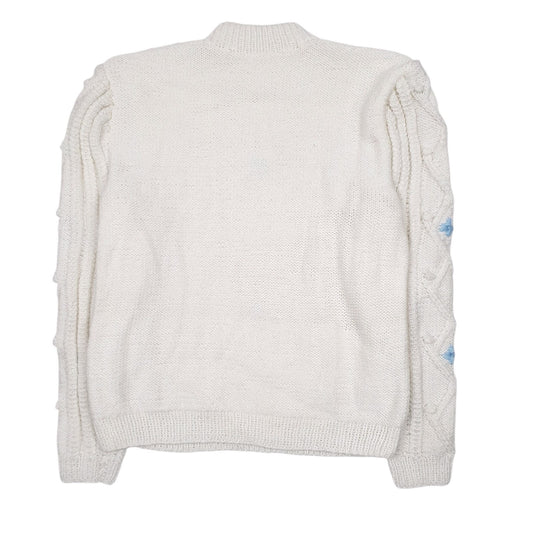 Womens White Unbranded Knit Wear Crewneck Jumper