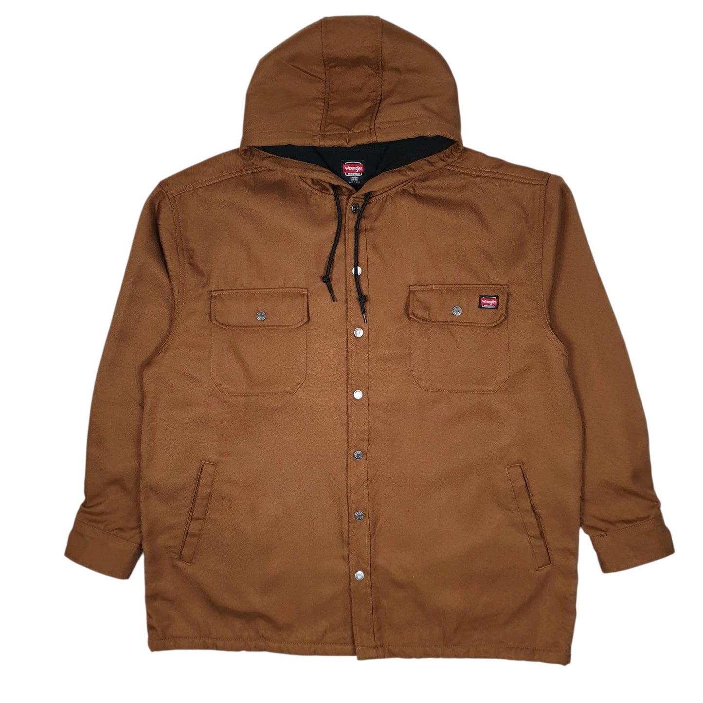 Mens Brown Wrangler Hoodie Chore Windbreaker  Coat