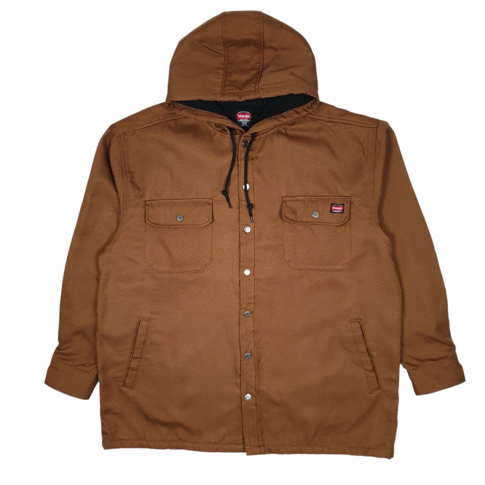 Mens Brown Wrangler Hoodie Chore Windbreaker  Coat