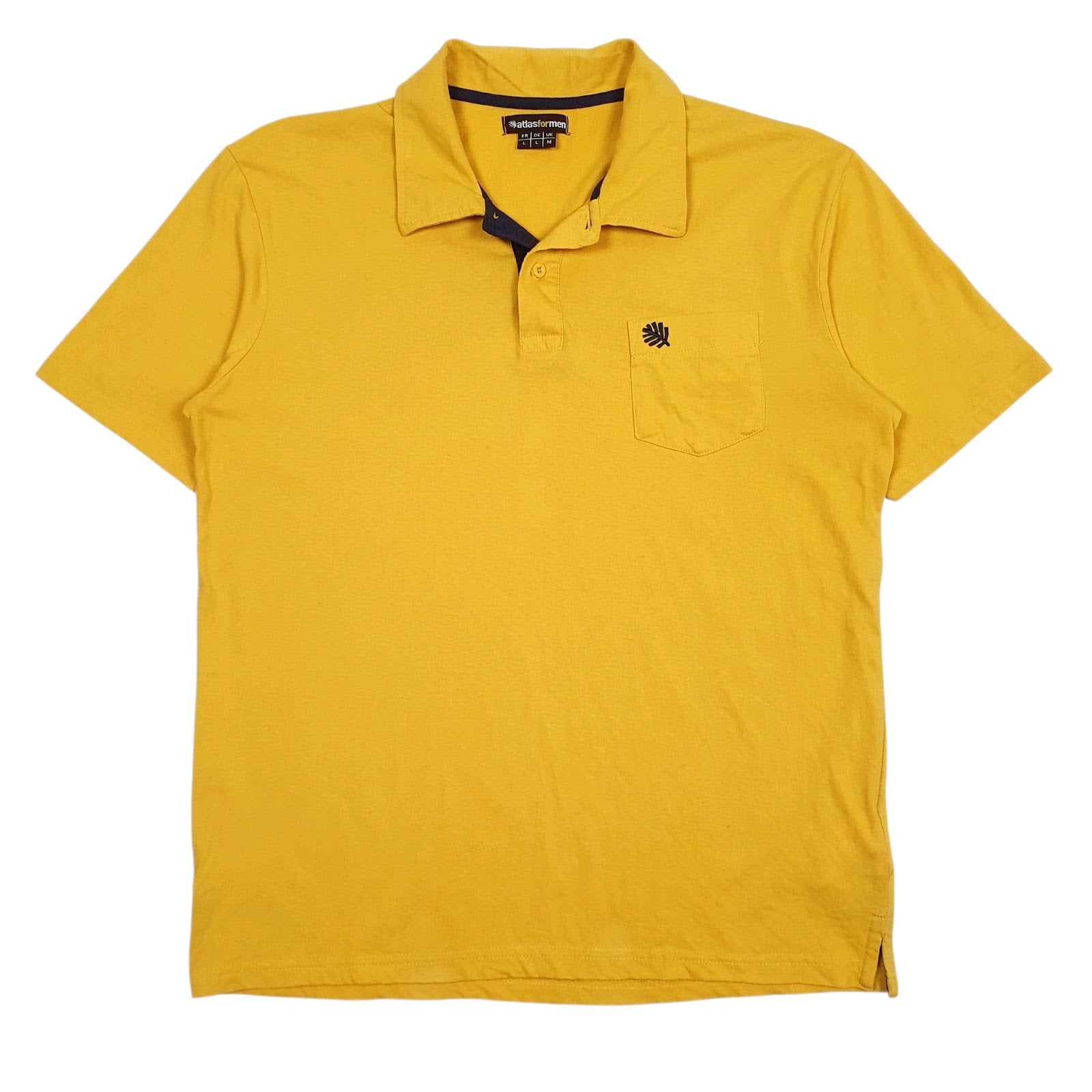 Mens Yellow Atlas  Short Sleeve Polo Shirt