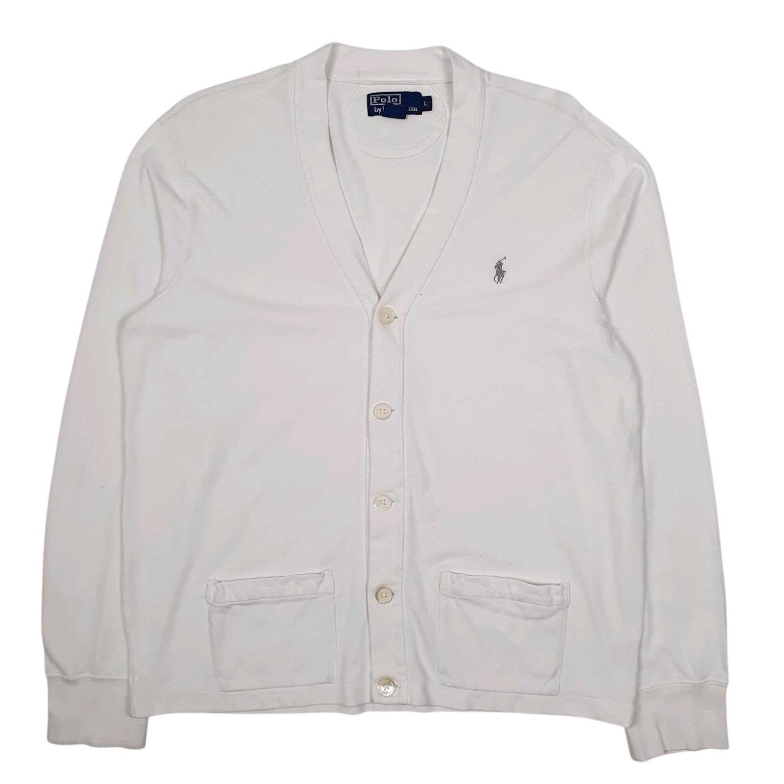 Mens White Polo Ralph Lauren  Cardigan Jumper