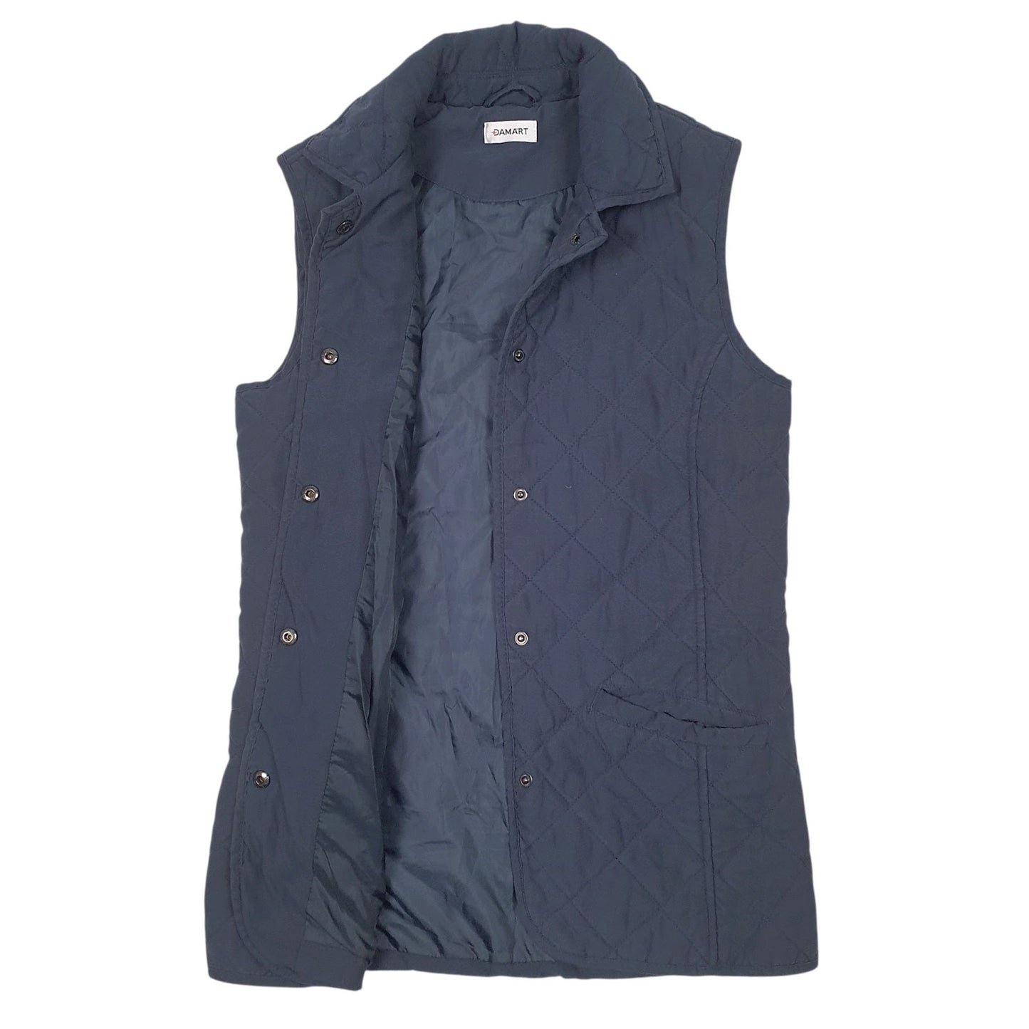 Womens Blue Damart Padded Button Up  Coat