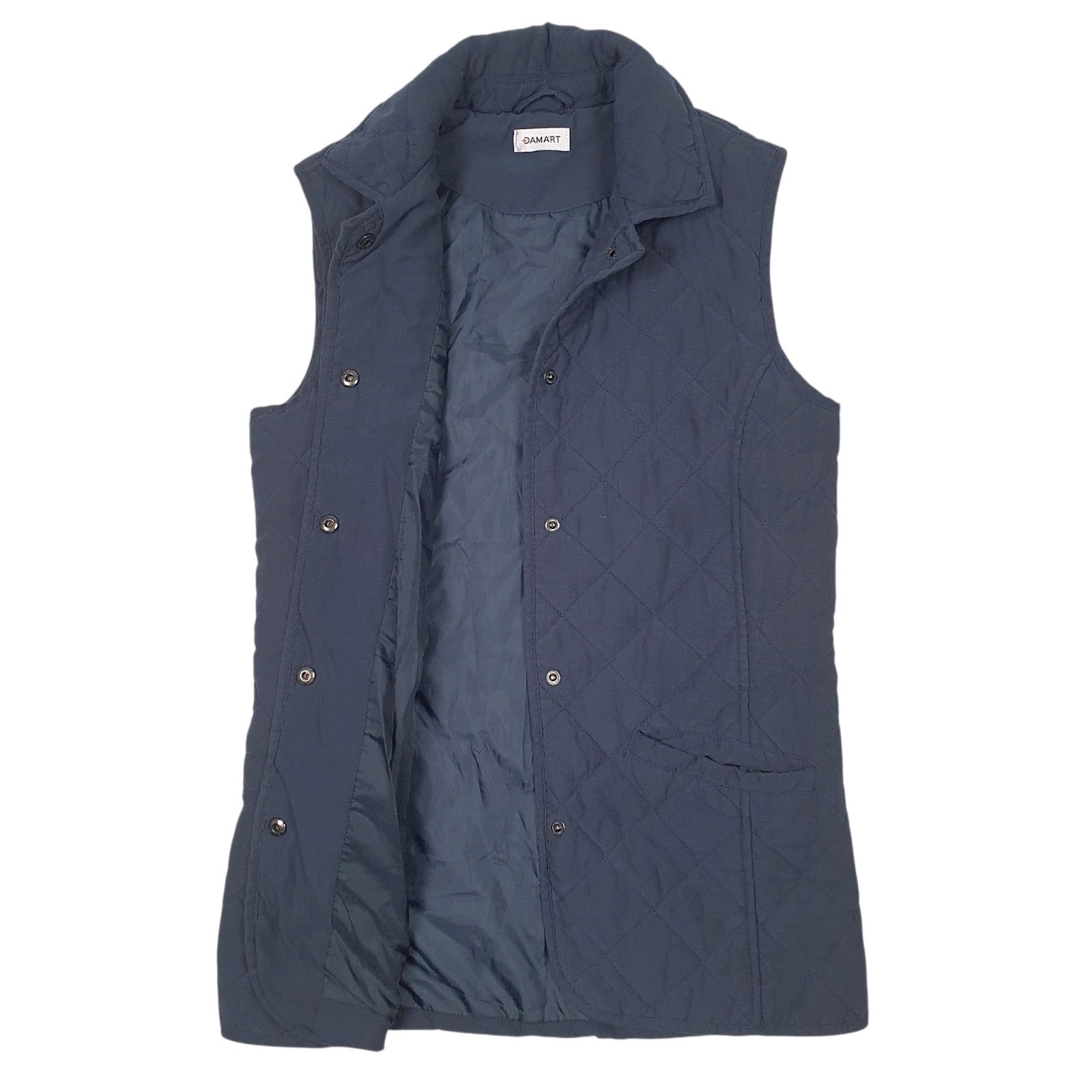 Womens Blue Damart Padded Button Up  Coat
