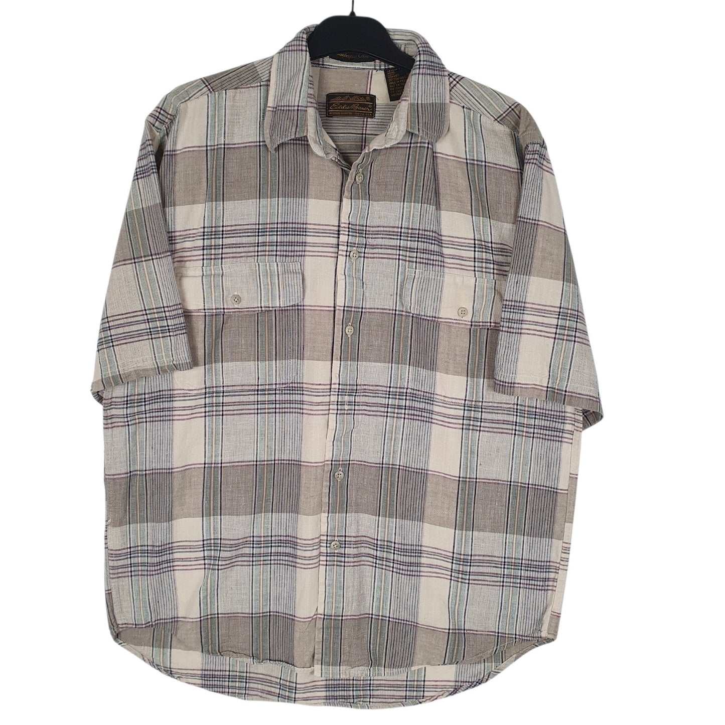 Mens Beige Eddie Bauer  Short Sleeve Shirt