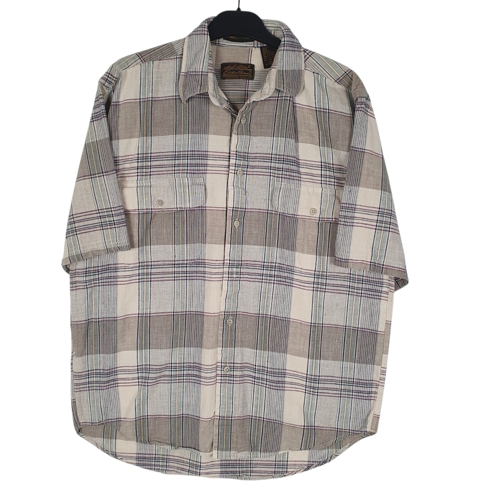 Mens Beige Eddie Bauer  Short Sleeve Shirt