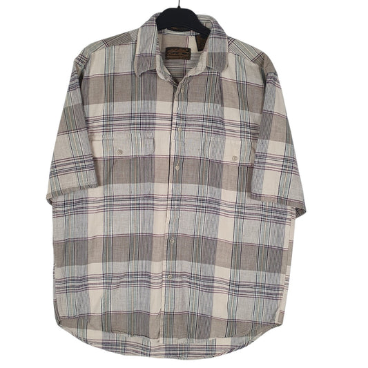 Mens Beige Eddie Bauer  Short Sleeve Shirt