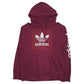 Mens Burgundy Adidas Spellout Hoodie Jumper