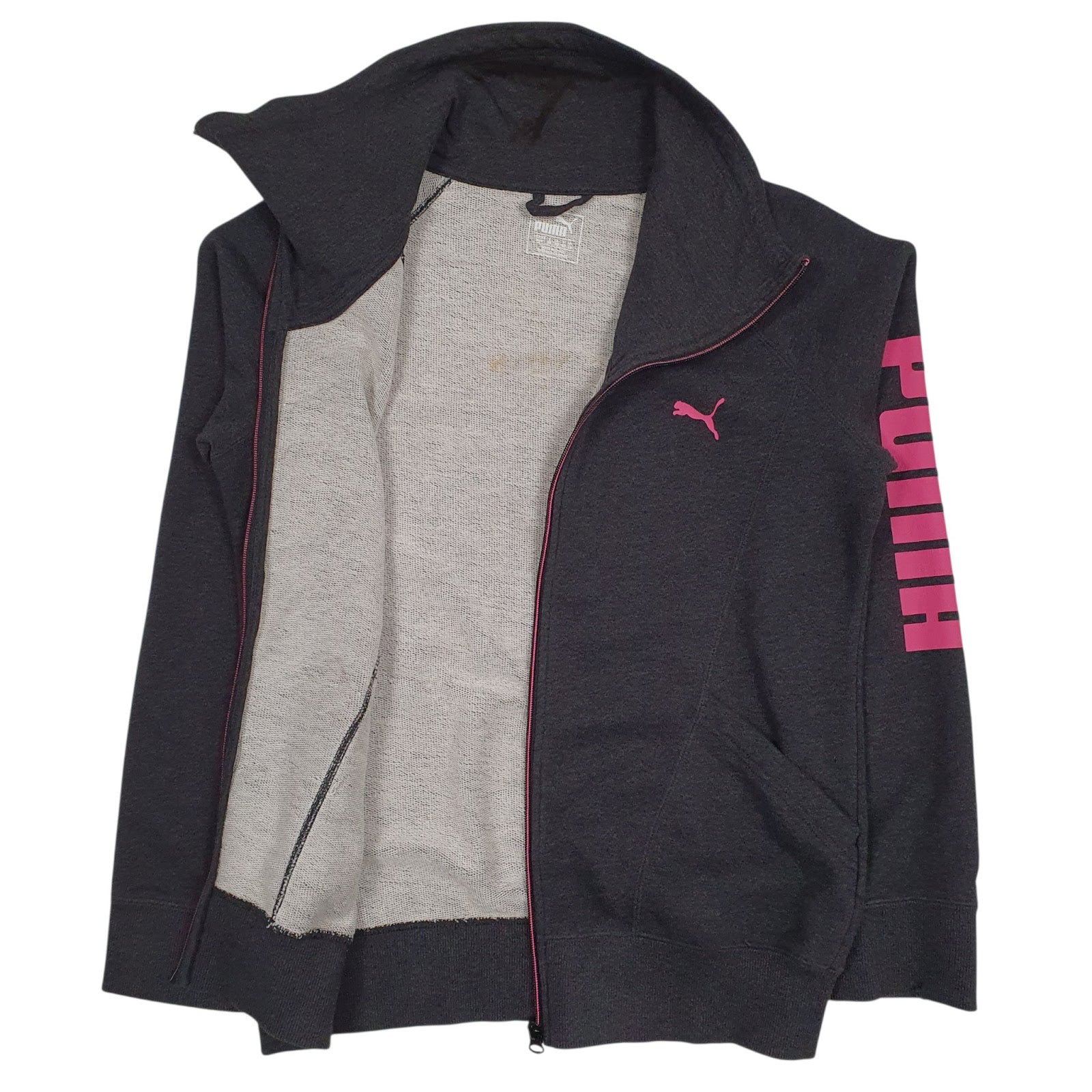 Womens Grey Puma Shoal Full Zip Jumper