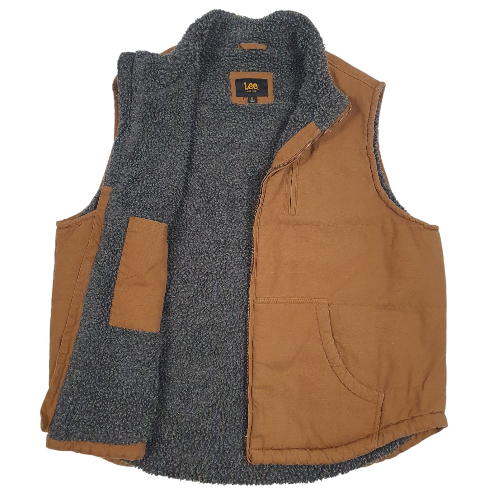 Mens Brown Lee Sherpa Lined  Coat