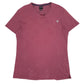 Mens Red Guess V Neck Short Sleeve T Shirt