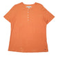 Womens Orange Tommy Hilfiger Henley Short Sleeve T Shirt