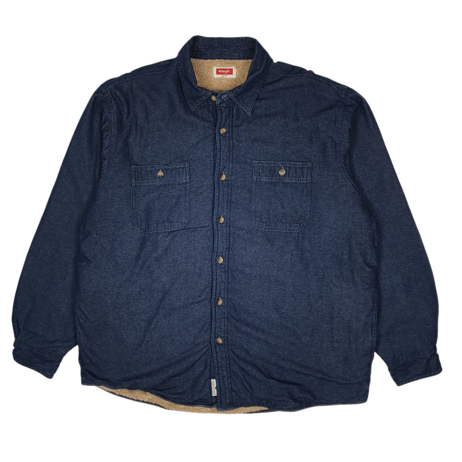 Mens Navy Wrangler Sherpa Lined  Coat