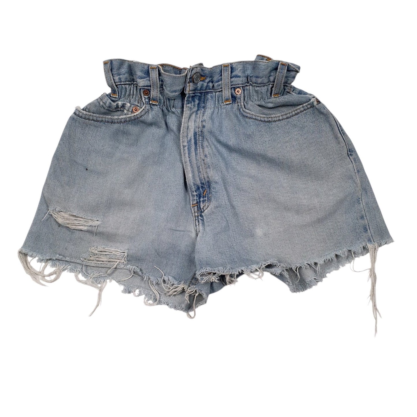 Womens Blue Levis Distressed Denim Shorts
