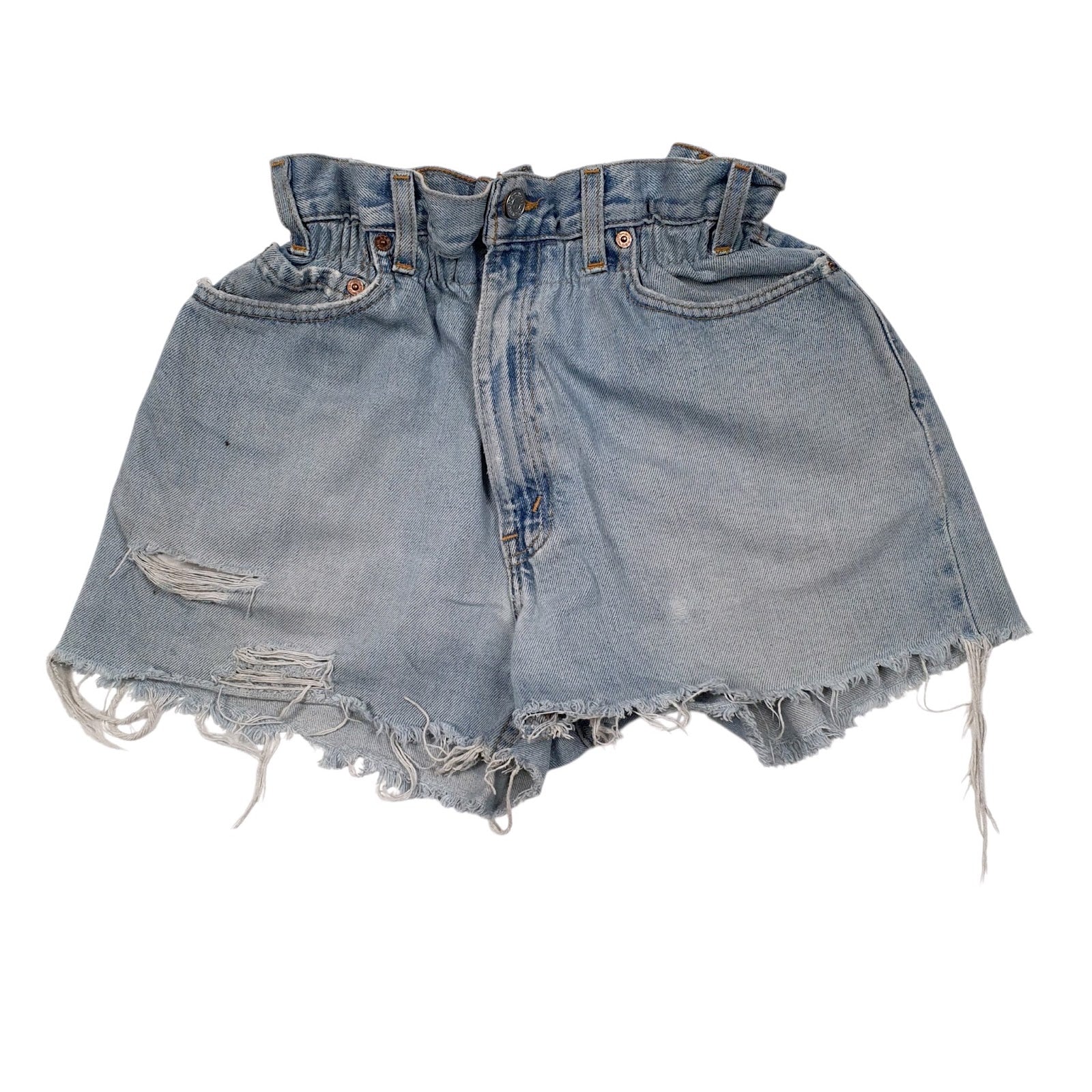 Womens Blue Levis Distressed Denim Shorts