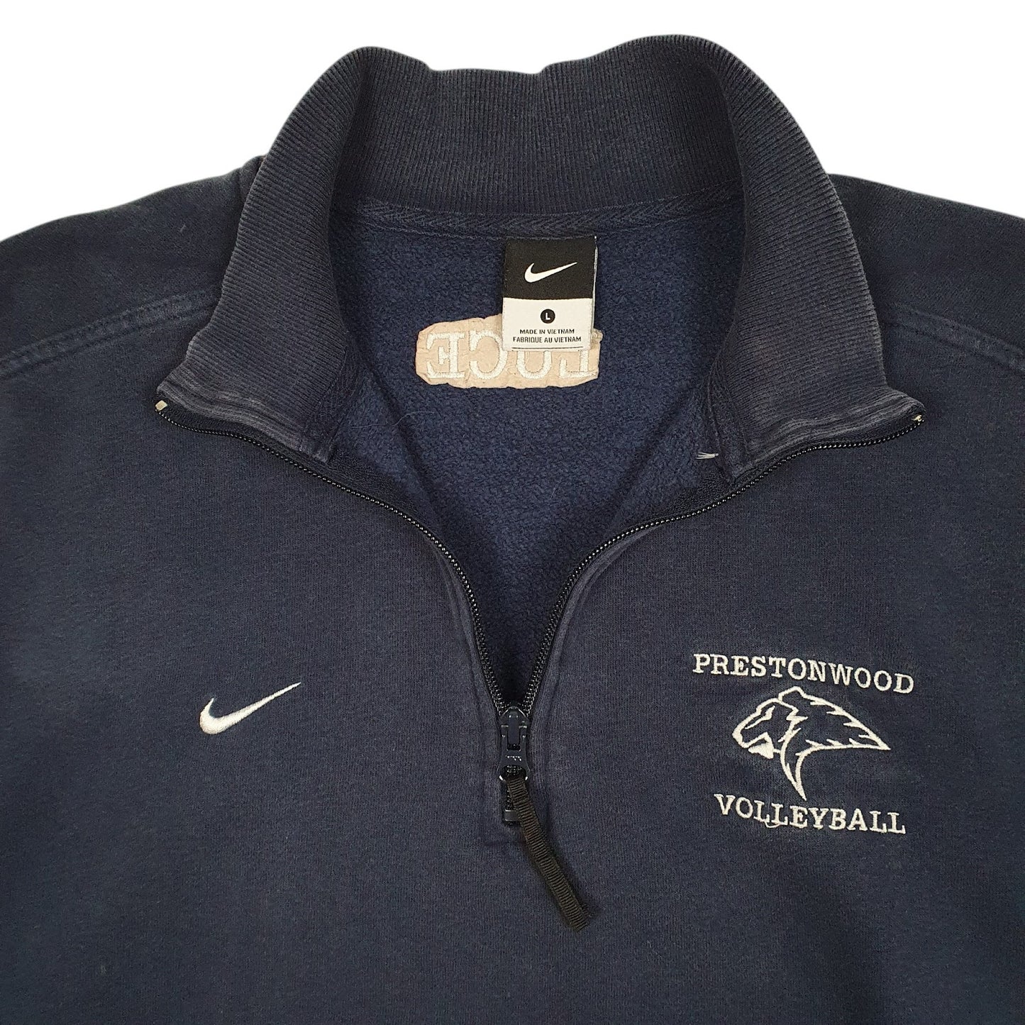 Mens Navy Nike Prestonwood Volleyball Quarter Zip Jumper