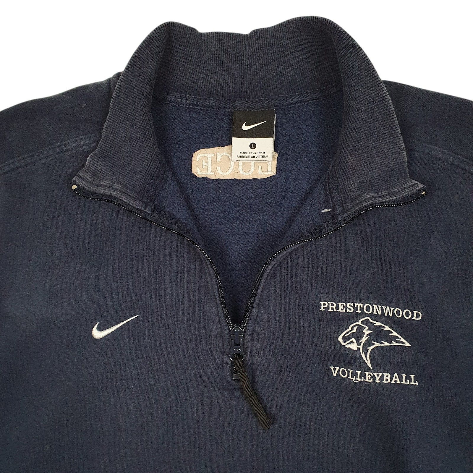 Mens Navy Nike Prestonwood Volleyball Quarter Zip Jumper