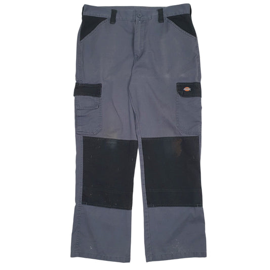 Mens Grey Dickies Workwear Double Knees Cargo Trousers