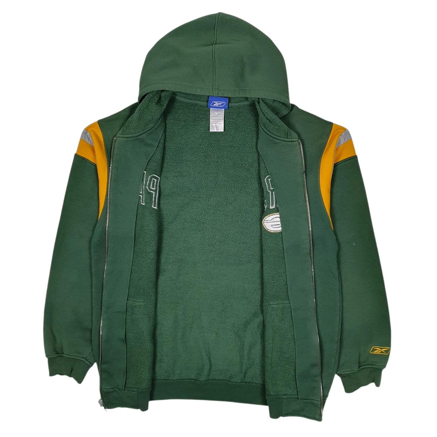 Mens Green NFL Green Bay Packers Hoodie Full Zip Jumper