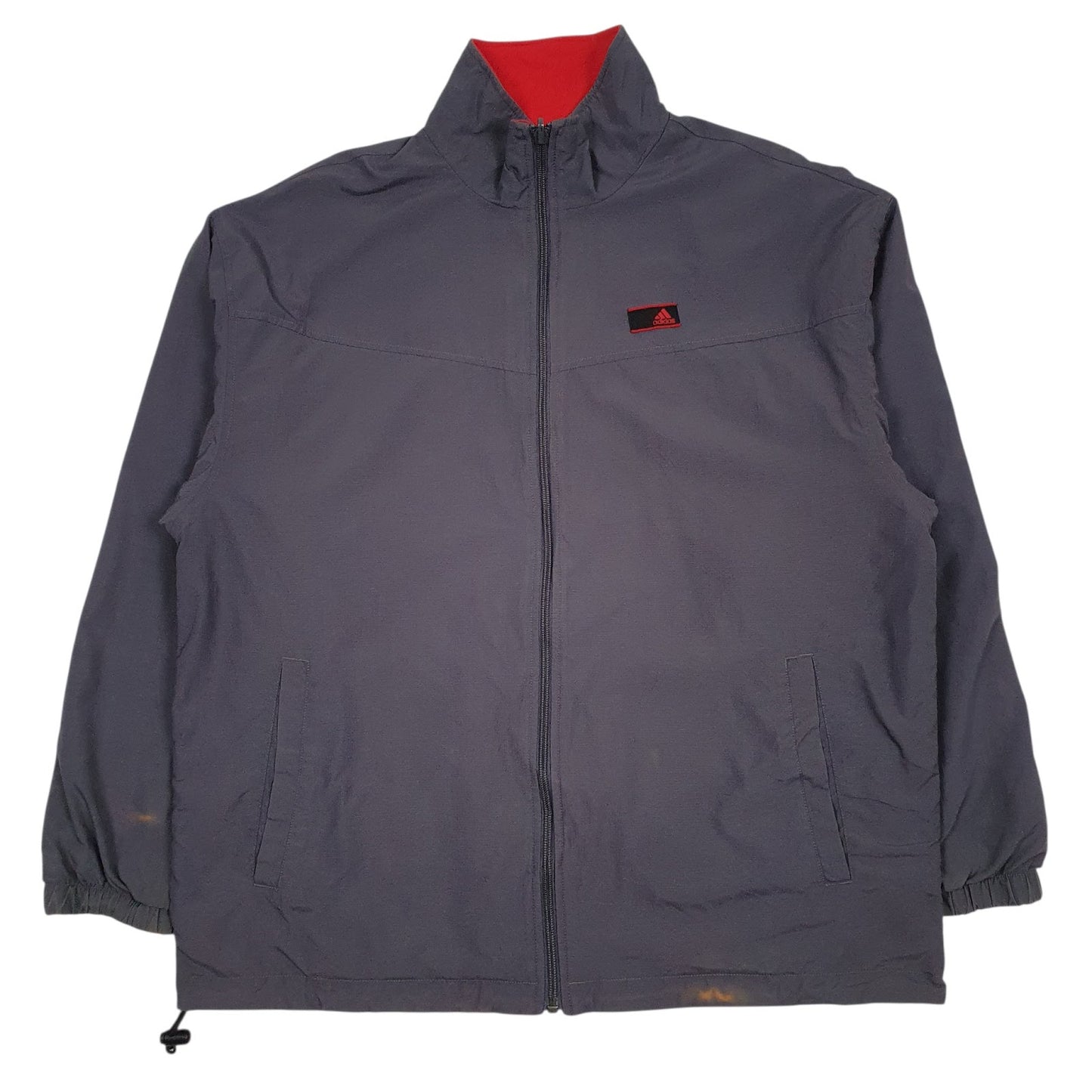 Mens Grey Adidas Vintage 90s Reversable Full Zip Coat