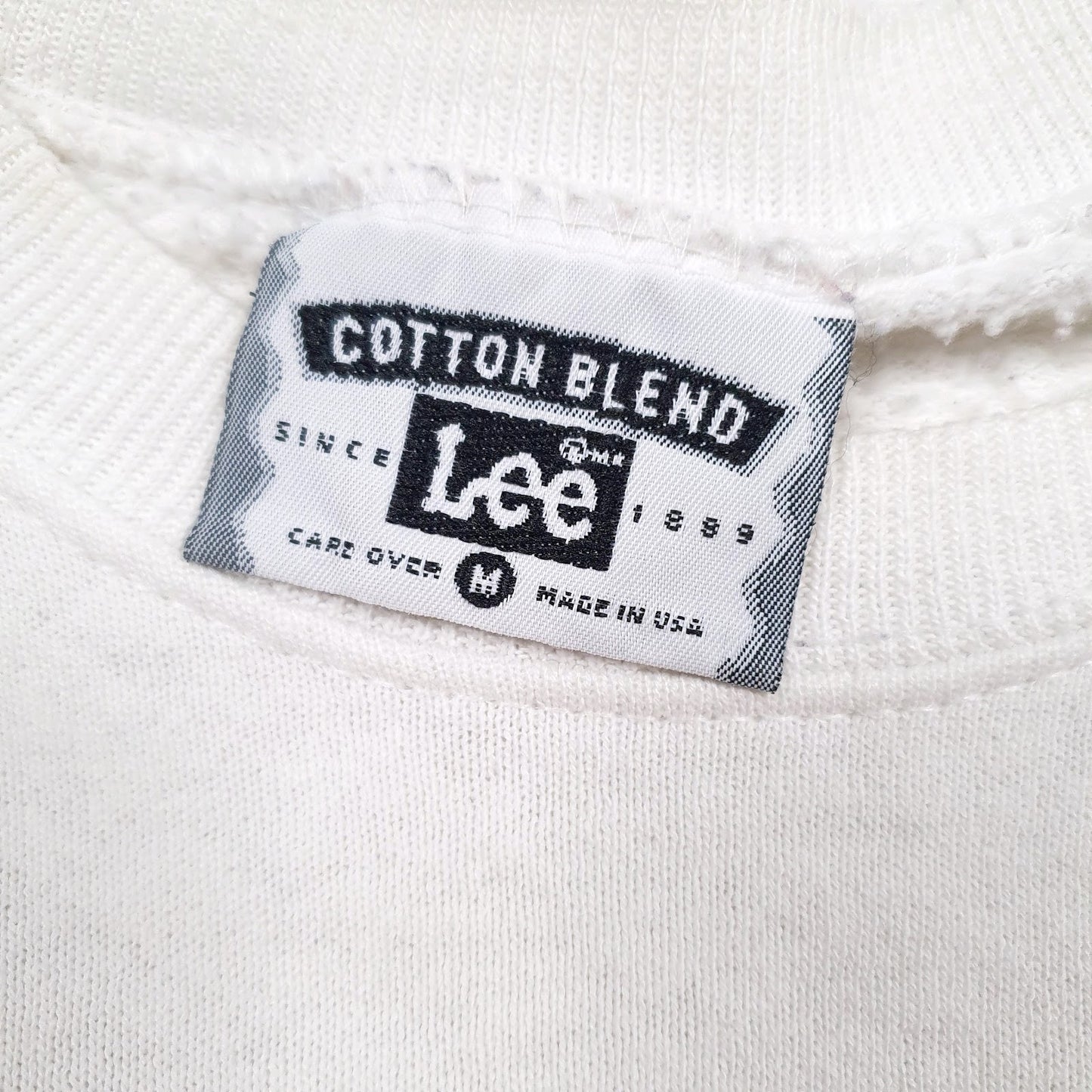 Womens White Lee Vintage 90s Made In USA Crewneck Jumper
