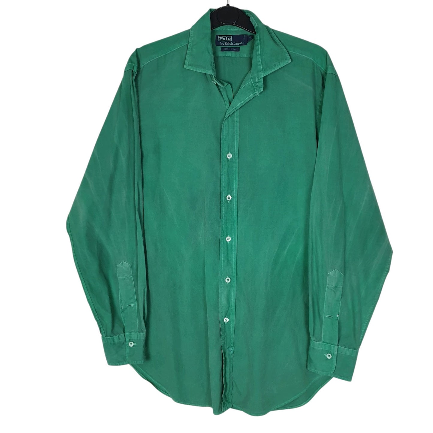 Mens Green Polo Ralph Lauren Vintage 90s Long Sleeve Shirt