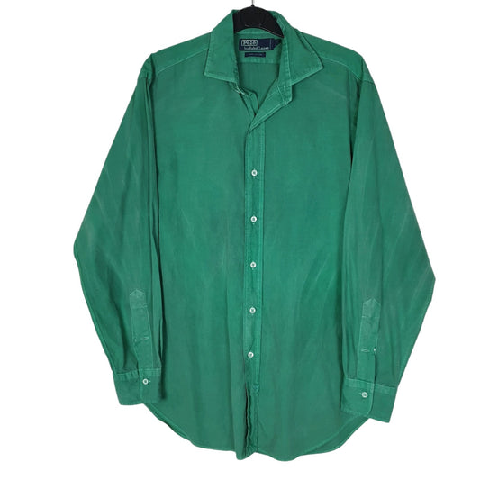 Mens Green Polo Ralph Lauren Vintage 90s Long Sleeve Shirt