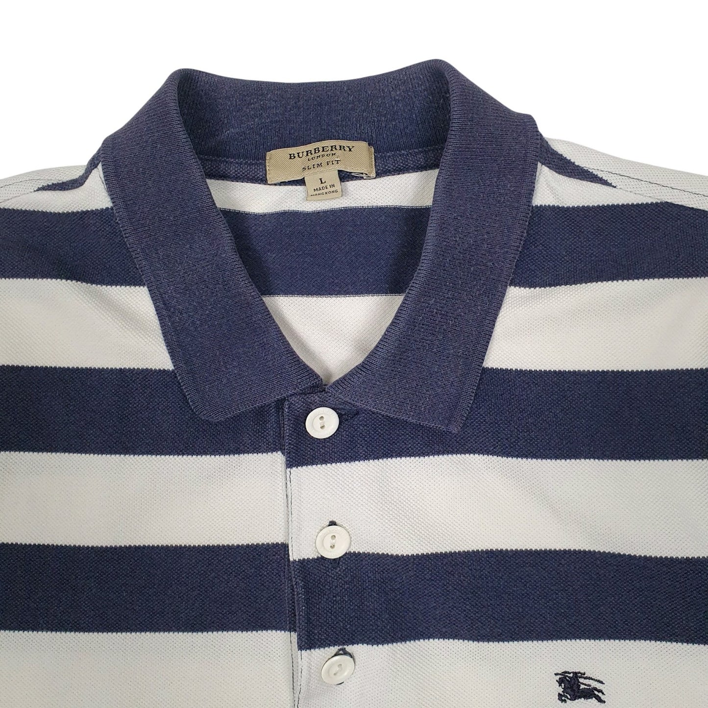 Mens Navy Burberry   Polo Shirt
