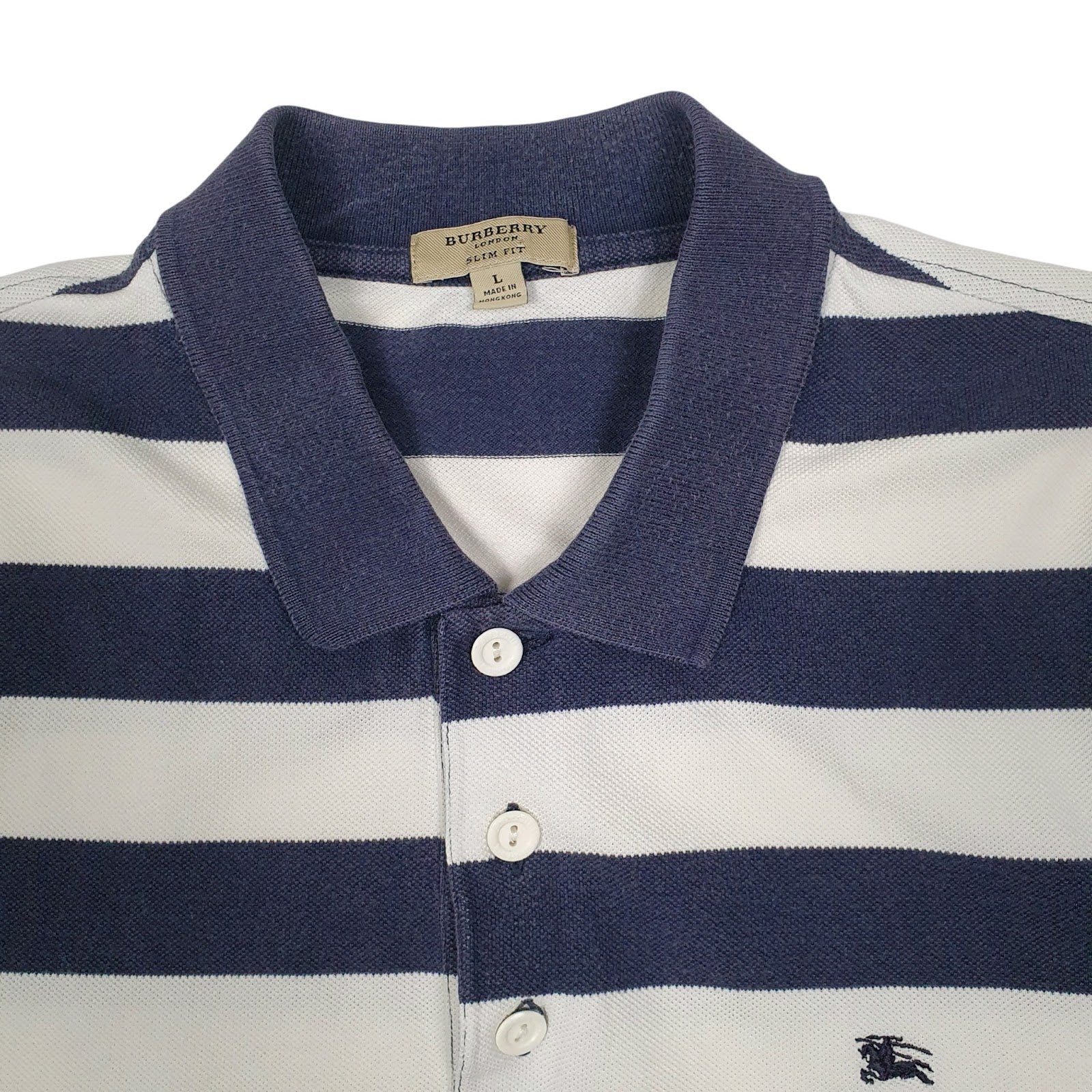 Mens Navy Burberry   Polo Shirt