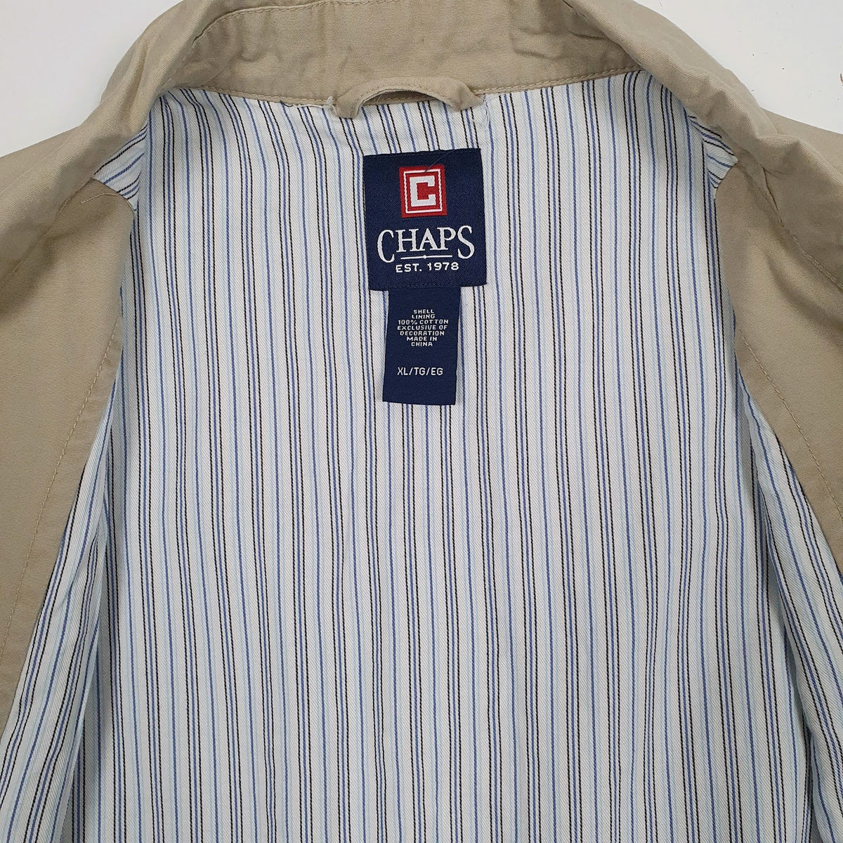 Mens Beige Chaps Bomber Windbreaker  Coat