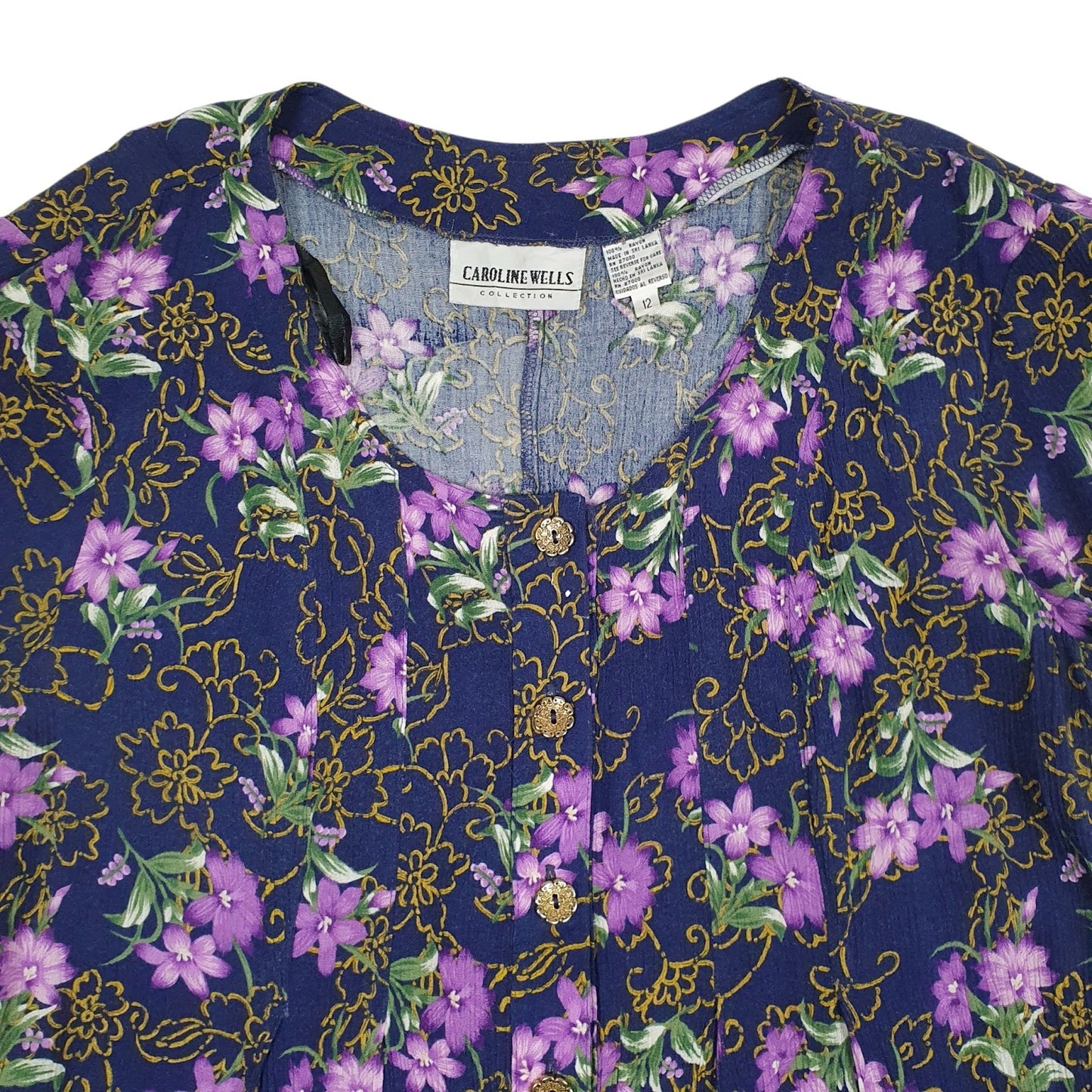 Womens Navy Caroline Wells Vintage 90s  Dress