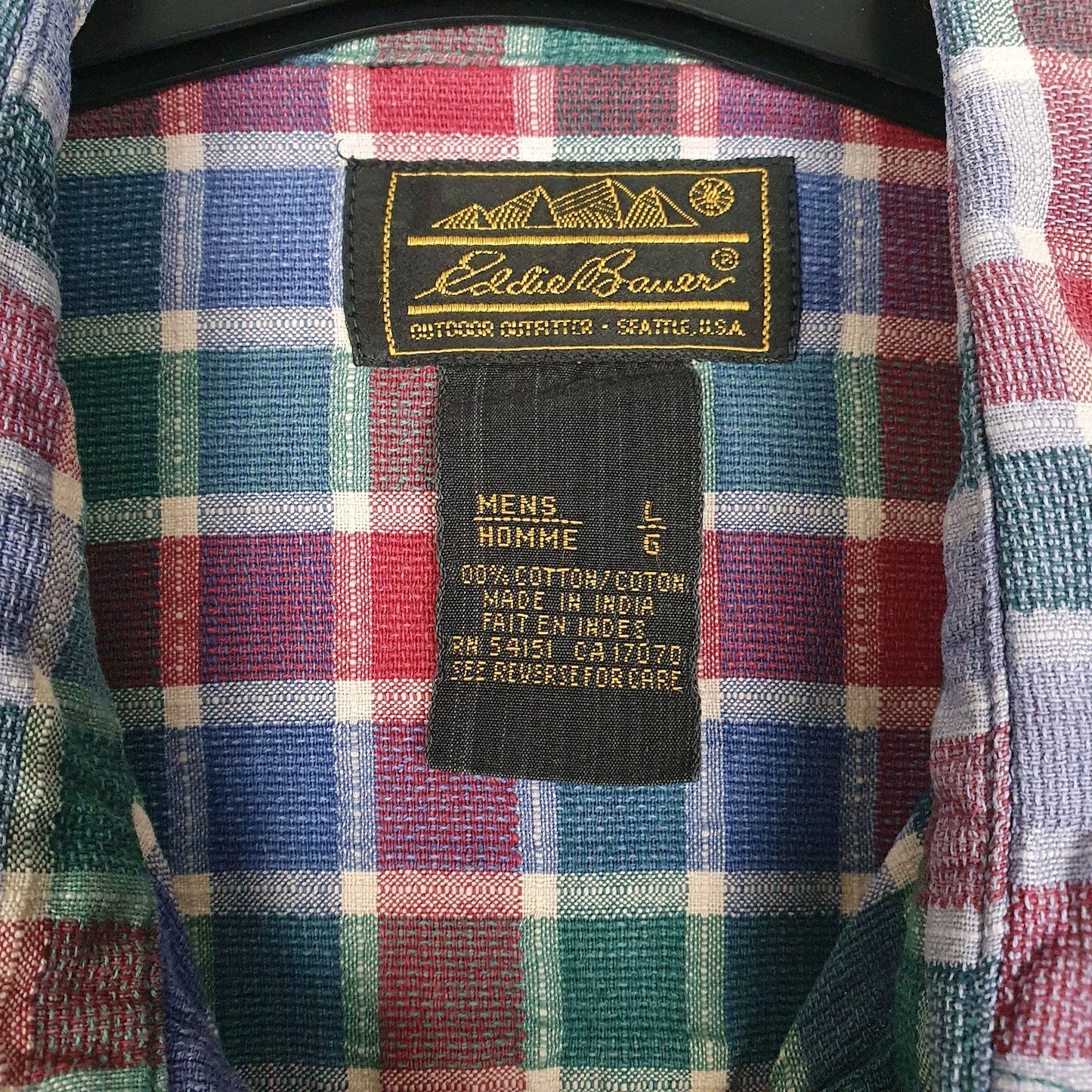 Mens Blue Eddie Bauer Vintage 90s  Shirt