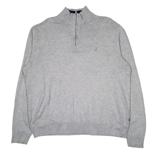 Mens Grey Nautica  Quarter Zip Jumper