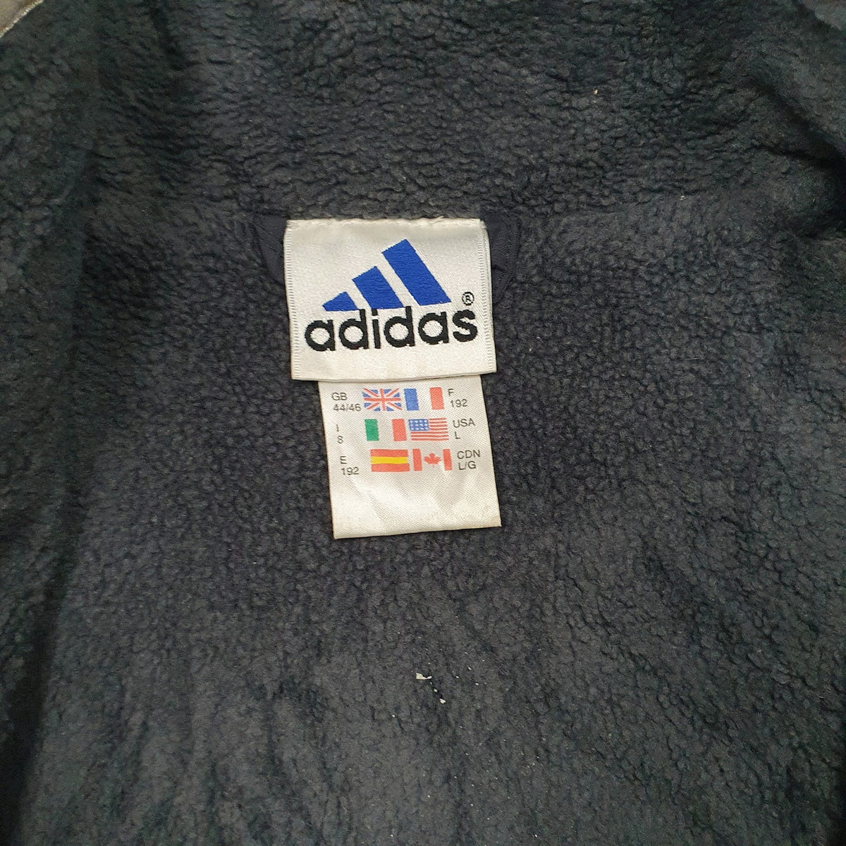 Mens Navy Adidas Vintage 90s Fleece Lined  Coat
